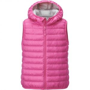 Жилетка Uniqlo girls light warm padded vest Pink