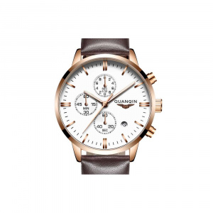 Часы Guanqin Gold-White-Brown GQ12006-A CL