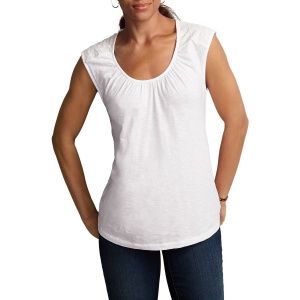 Туника Eddie Bauer Womens Tunic Shirt Web Inserts Sleeveless WHITE