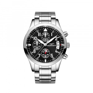 Часы Guanqin Silver-Black-Silver GS19064 CS