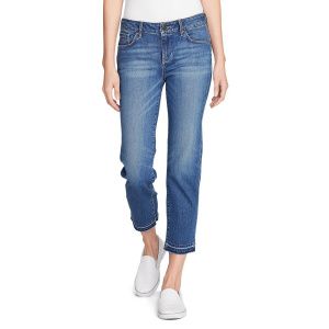 Джинсы Eddie Bauer Womens Elysian Slim Straight Crop Jeans MED VINTAGE
