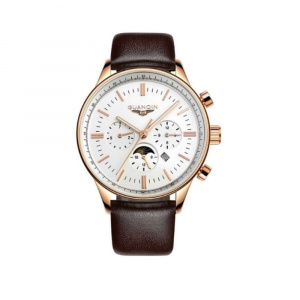 Часы Guanqin Gold-White-Brown GQ12003 CL