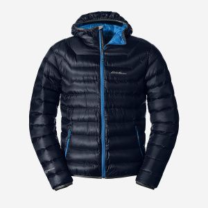 Куртка Eddie Bauer Mens Downlight StormDown Hooded Long Navy
