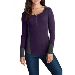 Кофта Eddie Bauer Womens Henley Long-Sleeve Y-Neck DEEP EGGPLANT