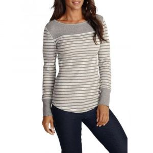 Футболка лонгслив Eddie Bauer Womens Long-Sleeve Shirt - Stripe IVORY