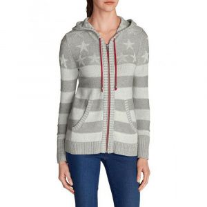 Кофта Eddie Bauer Womens Strickcardigan mit Kapuze HTR GRAY