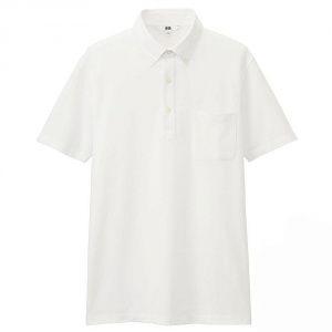 Футболка поло Uniqlo Men Dry Button-Down Collar Polo WHITE