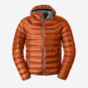 Куртка Eddie Bauer Mens Downlight StormDown Hooded LONG Orange