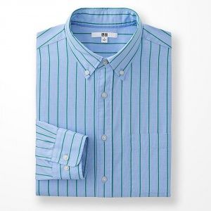 Рубашка Uniqlo Men's Extra Fine Cotton Broadcloth Printed BLUE
