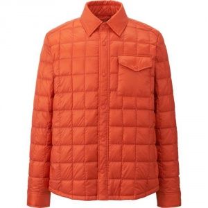 Куртка Uniqlo men ultra light down shirt jacket Orange