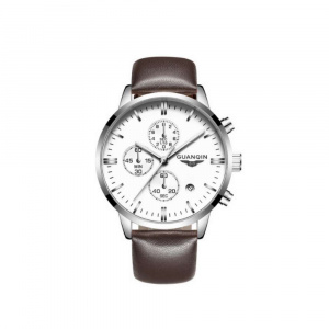 Часы Guanqin Silver-White-Brown GQ12006-A CL