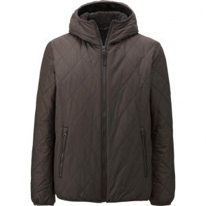 Куртка Uniqlo men faux shearling hooded jacket Black