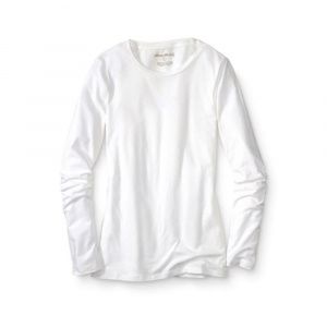 Футболка лонгслив Eddie Bauer Womens Long-Sleeve Crewneck T-Shirt WHITE