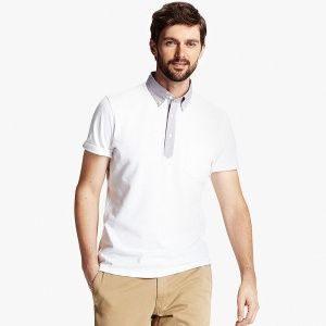 Футболка поло Uniqlo Men Dry Button-Down Collar 3 WHITE