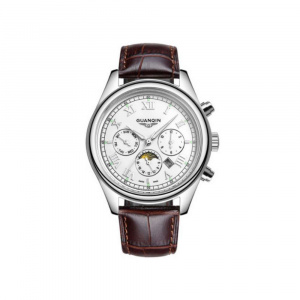 Часы Guanqin Silver-White-Brown GQ12001-2A CL