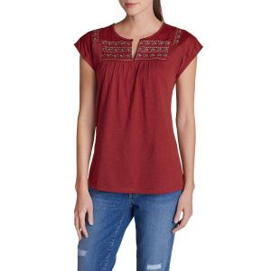 Туника Eddie Bauer Womens Laurel Canyon Embroidered Top RED CLAY
