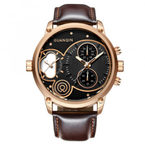 Часы Guanqin Gold-Black-Brown GS19087 CL