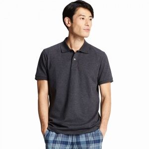 Футболка поло Uniqlo Men Dry Pique Polo DK GRAY