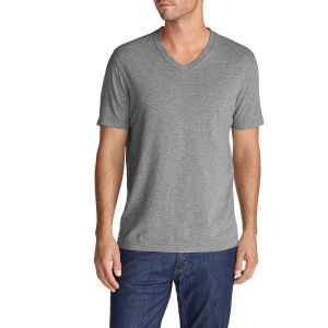 Футболка Eddie Bauer Men Lookout V-Neck MED HTR GRAY