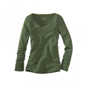 Футболка лонгслив Eddie Bauer Womens Long-Sleeve V-Neck GREEN